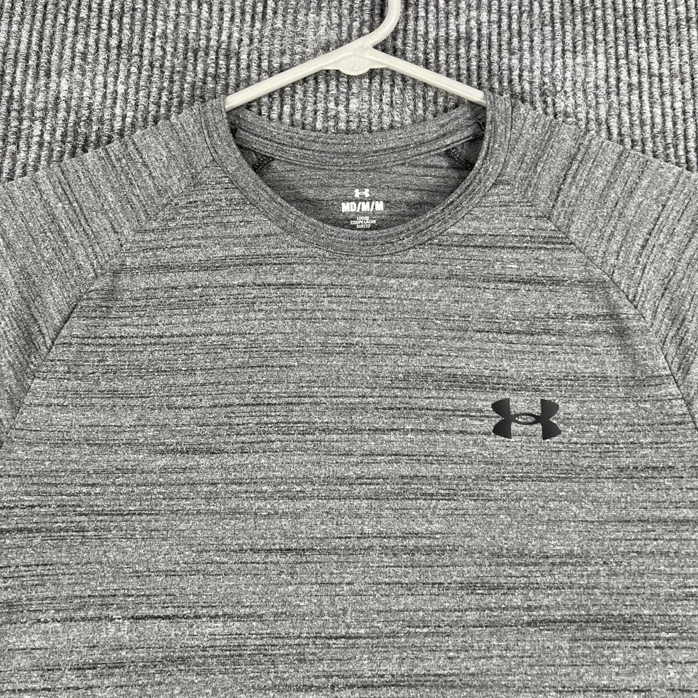 Under Armour Shirt Mens Medium Gray Short Sleeve Loose Fit Casual‎ Workout Gym